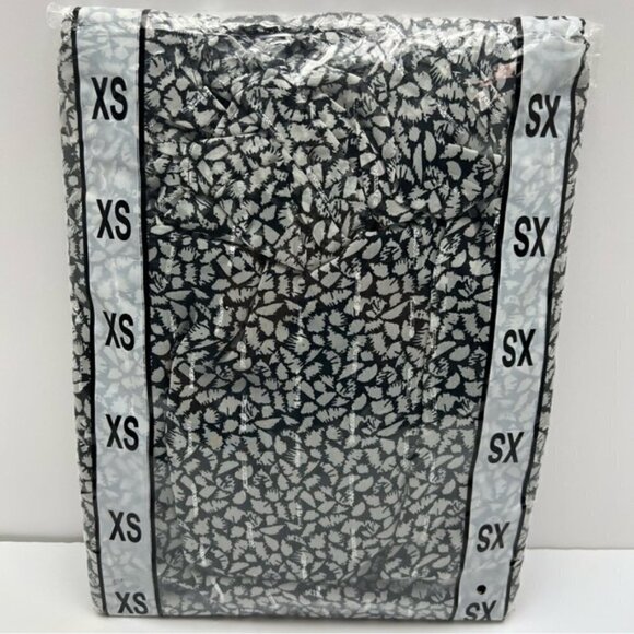 Mango - Women's Printed Long Sleeve Short Dress - Black/White. Size: 2 (US). NWT - Picture 4 of 12